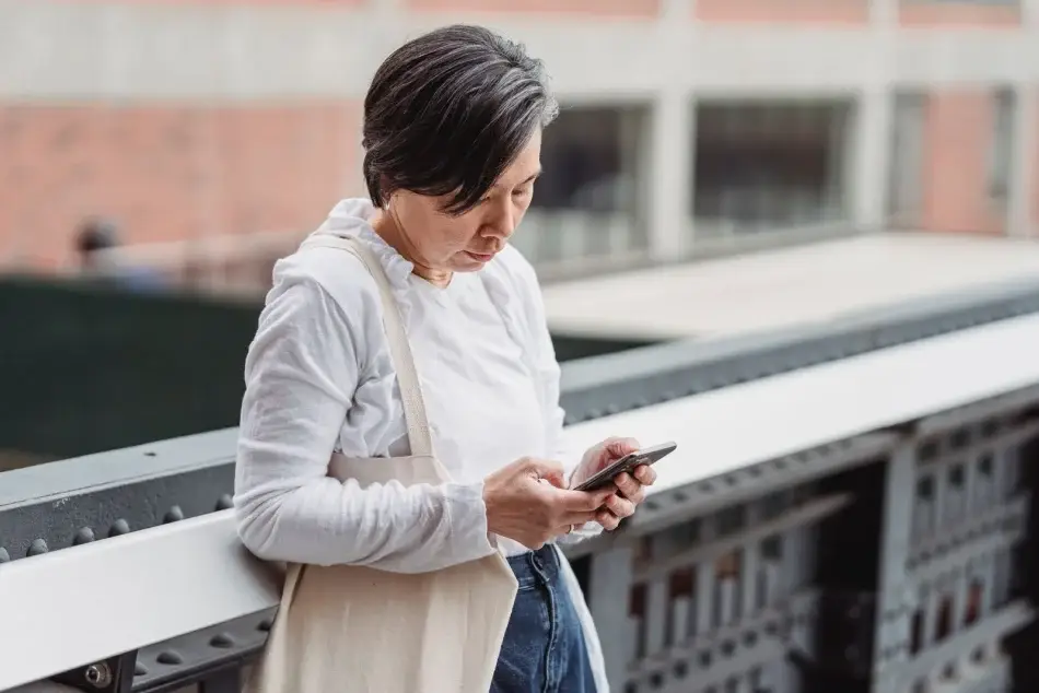 Browsing a website on a smartphone